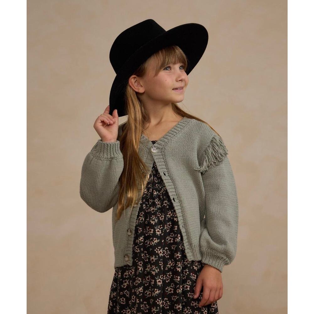 $66 Rylee + Cru Fringe Cardigan in Laurel girls 4-5yr